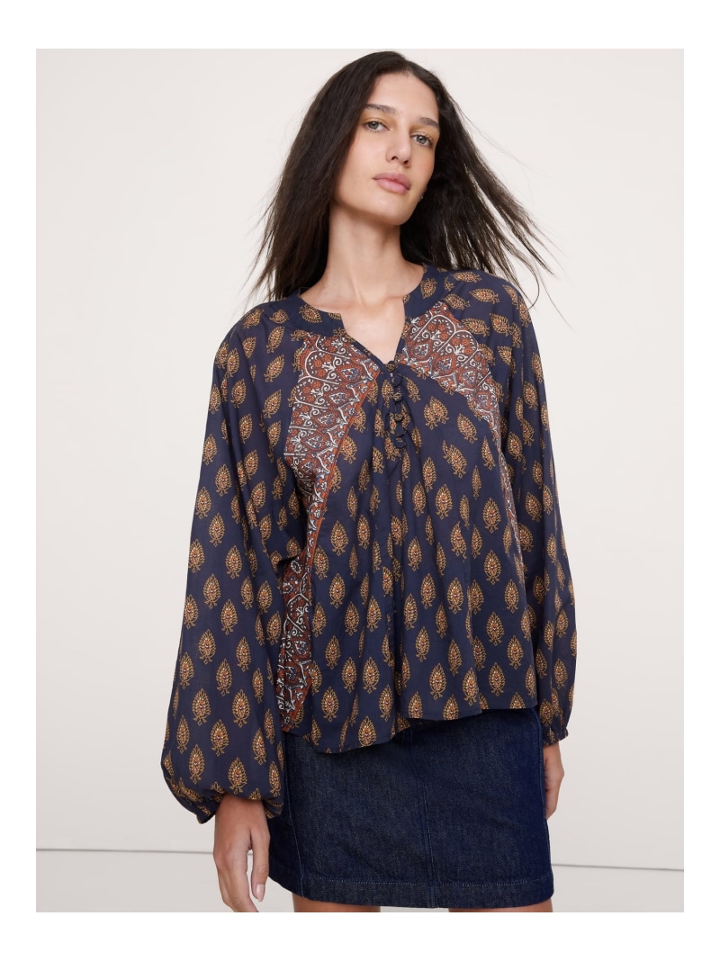 【SALE／15%OFF】(W)軽さ綿織物 スプリットネックトップ BANANA REPUBLIC バナナ・リパブリック トップス プルオーバー・トップ【RBA_E】【貨物輸送無料】[ Fashion]