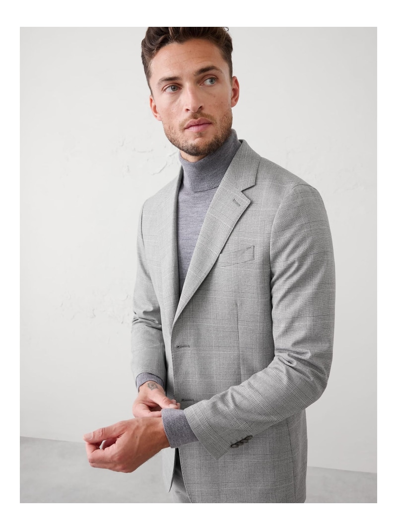 【SALE／69%OFF】(M)BANANA REPUBLIC FACTORY STORE  テーラードフィット グレン照合のしるし 背広上衣 BANANA REPUBLIC FACTORY STORE バナナ・リパブリック ファクトリーストアー ジャケット・アウター テーラードジャケット【RBA_E】【貨物輸送無料】[ Fashion] メンズファッション-コート・ジャケット