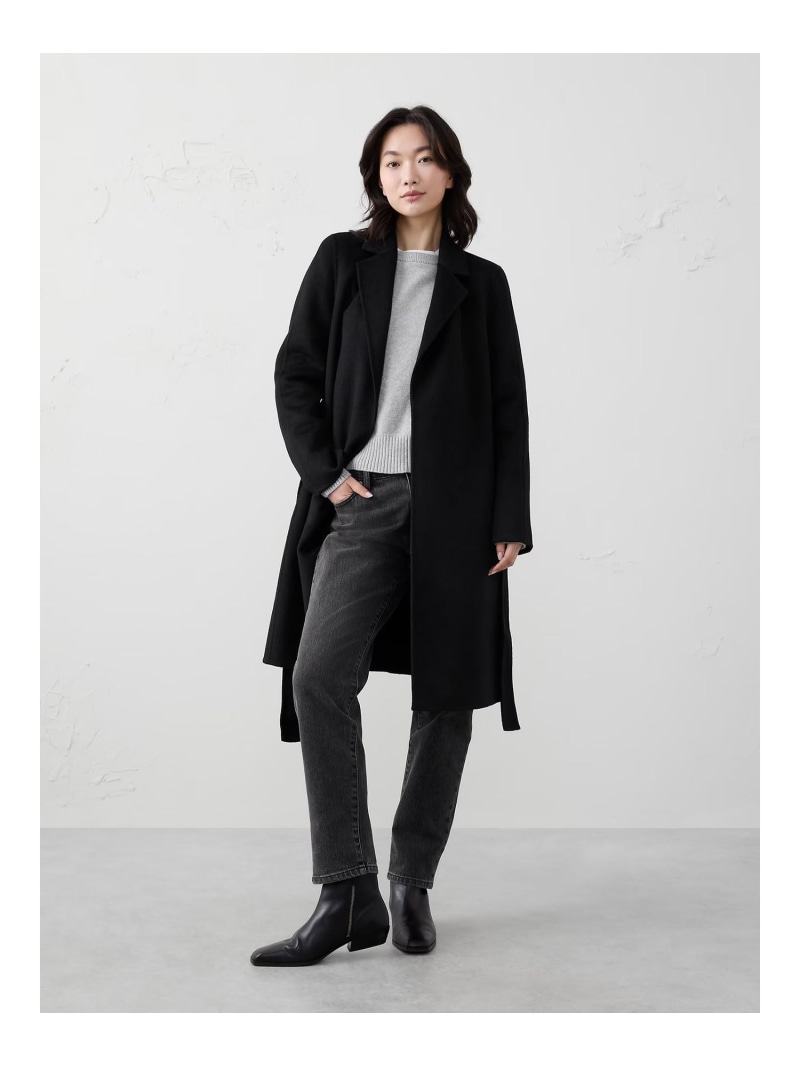 【SALE／69%OFF】(W)BANANA REPUBLIC FACTORY STORE　　ダブルフェイスタイウエストコート BANANA REPUBLIC FACTORY STORE バナナ・リパブリック ファクトリーストアー ジャケット・アウター チェスターコート ブラック グレー ベージ【RBA_E】【送料無料】[ Fashion]