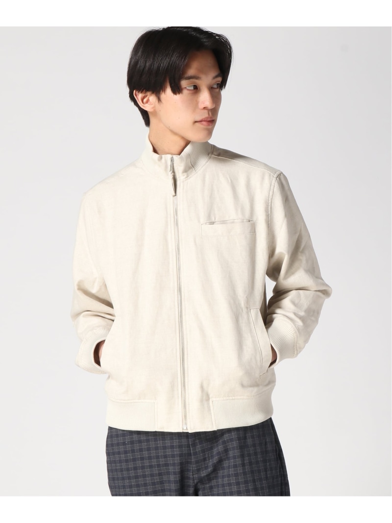 【SALE／40%OFF】(M)リネンブレンド ボンバージャケット BANANA REPUBLIC FACTORY STORE バナナ・リパブリック ファクトリーストアー ジャケット・アウター ブルゾン・ジャンパー ホワイト カーキグリーン【RBA_E】【送料無料】[ Fashion] 12,168円