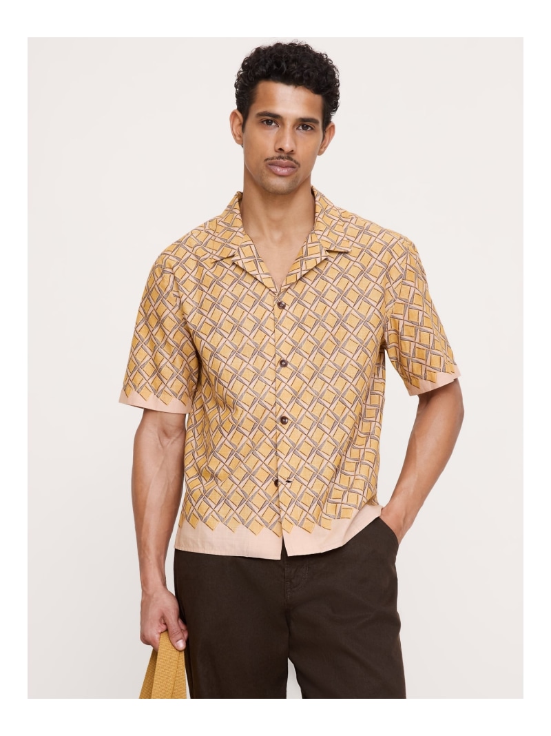 【SALE／15%OFF】(M)伸び伸びする相応う 綿織物平板 たまり場プルオーバー BANANA REPUBLIC バナナ・リパブリック トップス プルオーバー・トップ 青碧 ベージュ【RBA_E】【貨物輸送無料】[ Fashion]