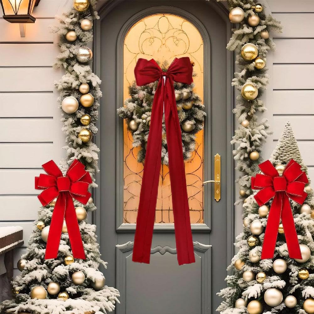 クリスマス オーナメント ツリートップ リボン 特大 120cm 巨大な装飾リボン ラッピング ギフト ディスプレイ デコレーション 結婚式 お誕生日 玄関 クリスマス パーティー飾り 蝶結び