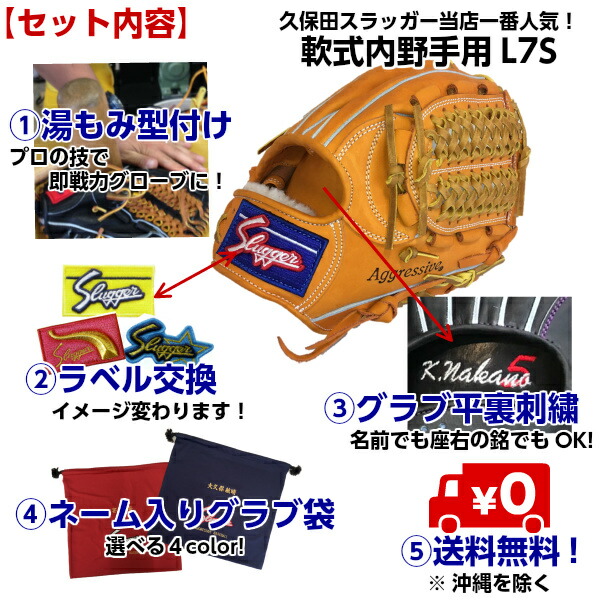 人気 久保田スラッガー 野球 軟式 グローブ 内野手用 Ksn L7s 湯もみ ラベル交換 平裏名入れ刺繍 ネーム入り専用袋 込み セカンド ショート サード K Onpointchiro Com