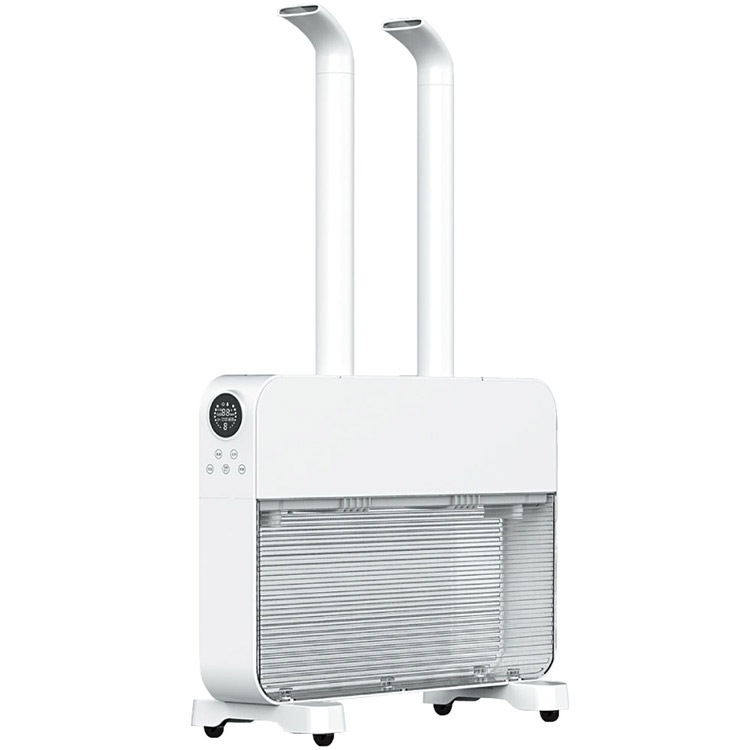 HIRO大容量スリム加湿器 WH HYB−10L送料無料 加湿器 大容量 上部注水タイプ 湿度設定 湿度表示 タイマー リモコン キャスター付き ウィルス対策 超音波式 ヒロ・コーポレーション|快適空間のお手伝い B&C