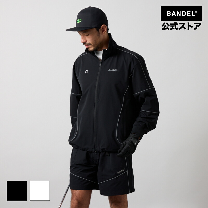 バンデル ゴルフ PIPING REFLECTOR ZIP UP JACKET BANDEL 25SS 上衣 白いこと 黒いこと メンズ 運動競技 成人男性 バンデルゴルフ【御召しもの】