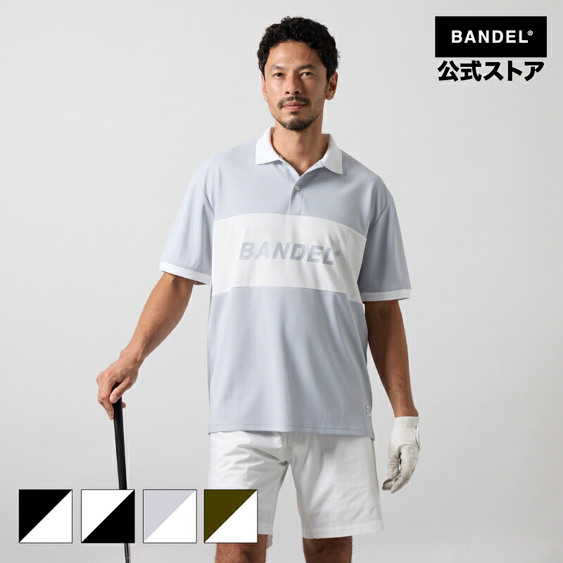 バンデル ゴルフ BICOLOR PATERN S/S LOOSE POLO SHIRTS BANDEL 25SS ポロシャツ 半袖 シャツ ホワイト ブラック メンズ スポーツ 男性 バンデルゴルフ【ウェア】