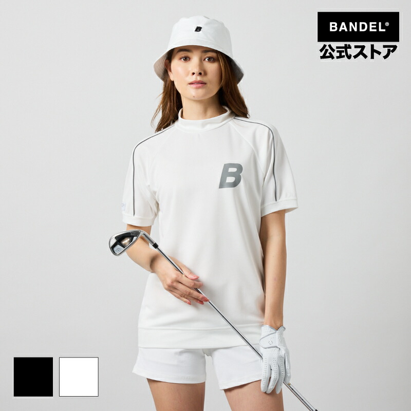 バンデル ゴルフ WOMENS PIPING REFLECTOR S/S MOCK NECK SHIRTS BANDEL 25SS ポロシャツ 半袖 シャツ ホワイト ブラック レディース スポーツ 女性 バンデルゴルフ【ウェア】