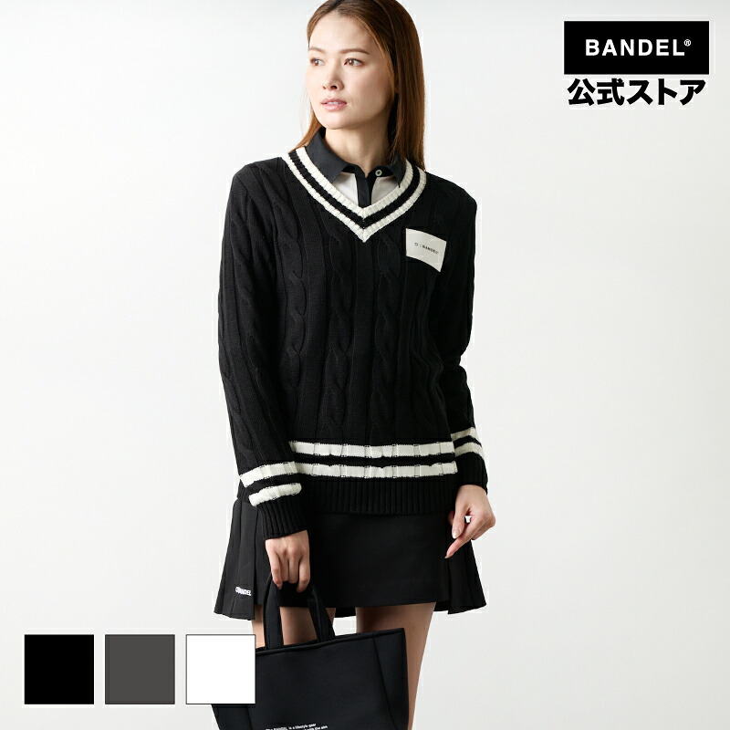 バンデル ウィメンズ チルデンニット 25AW ゴルフ プルオーバー レディース 亭主もち ゴルフ御召しもの バンデルゴルフ