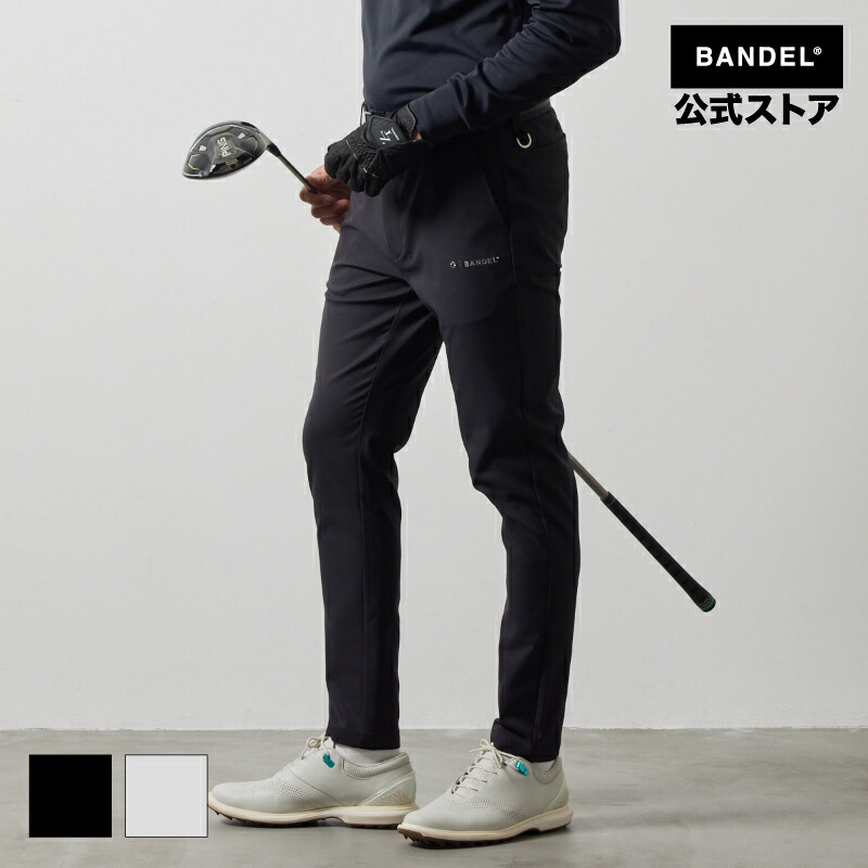 バンデル SIDE LOGO STRECH TAPERED PANTS テーパードパンツ ゴルフ御召しもの ロングズボン下 伸ばすこと  黒いこと 薄墨色 白いこと メンズ バンデルゴルフ 【貨物輸送無料】