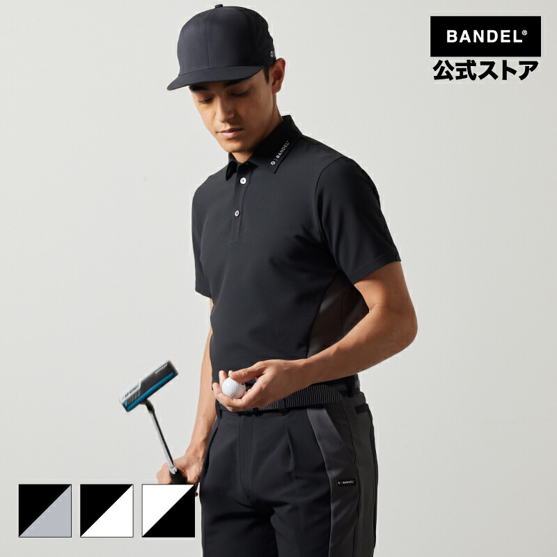 バンデル ゴルフ SIDE PANEL SWITCH S/S POLO SHIRTS BANDEL 24SS バンデルゴルフ スポーツシャツ bandel 半袖 プルオーバー 白いこと 黒いこと メンズ 運動競技 成人男性【御召しもの】