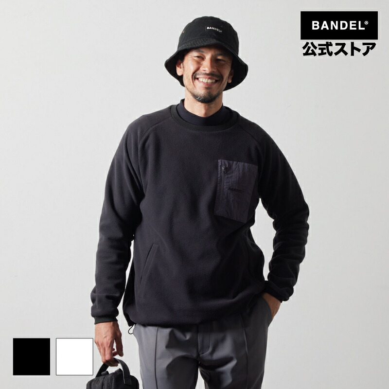 バンデル UTILITY FLEECE CREW NECK フリース トレーナー マットナイロン ファスナーポケット ゴルフ 上着 ジャケット BANDEL ブラック グレー メンズ スポーツ【ウェア】