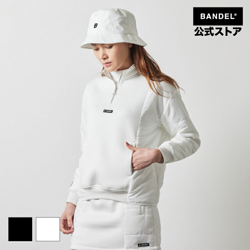 バンデル WOMENS PUFFER SLEEVE HALF ZIP BLOUSON 上衣 上衣 ジップ ゴルフ ティーシャツ レディース お上さん ゴルフ御召しもの バンデルゴルフ【御召しもの】