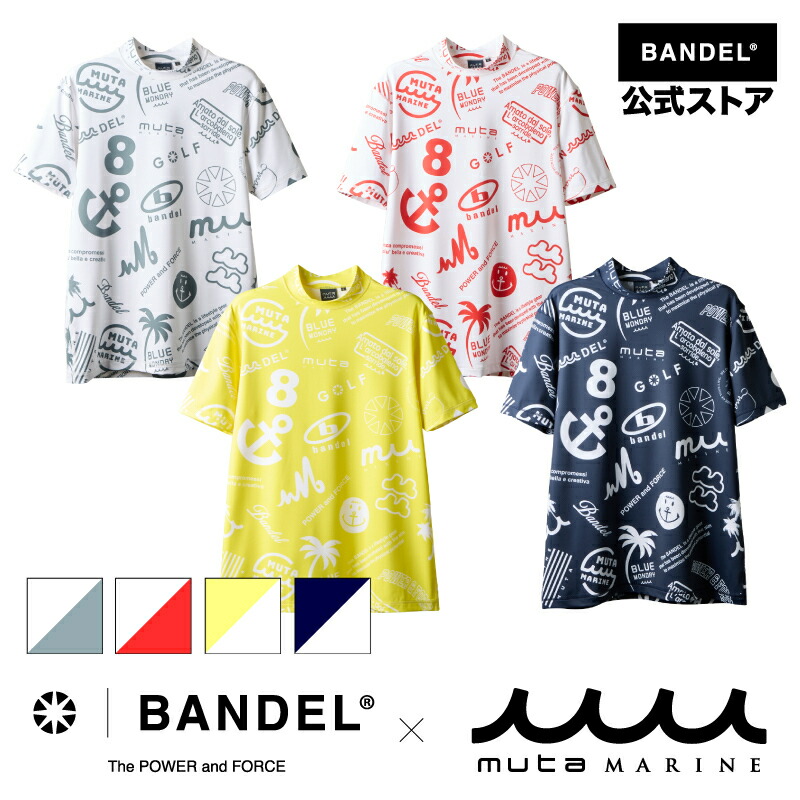 BANDEL x muta MARINE S/S Pattern Moc バンデルゴルフ バンデル ムータ bandel スポーツシャツ 半袖 ゴルフ ティーシャツ  メンズ 運動競技 成人男性 お上さん レディース【御召しもの】