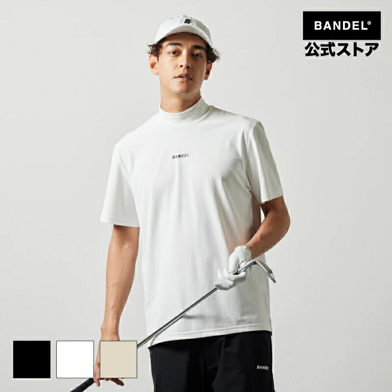 バンデル ゴルフ STRAIGHT LOGO S/S MOCK NECK SHIRTS BANDEL 24SS ポロシャツ 半袖 シャツ ホワイト ブラック メンズ スポーツ 男性 バンデルゴルフ