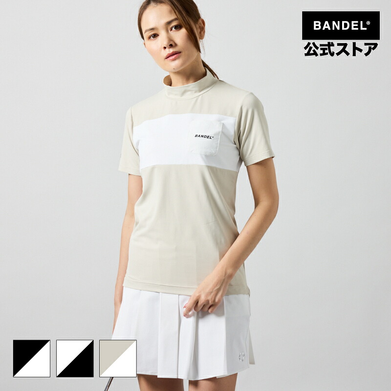 バンデル ゴルフ WOMENS BICOLOR PATERN S/S MOCK NECK SHIRTS BANDEL 25SS モックネック 半袖 シャツ ホワイト ブラック レディース スポーツ 女性 バンデルゴルフ｜BANDEL GOLF and CLOTHING
