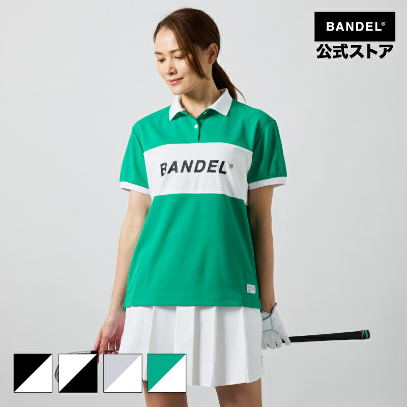 バンデル ゴルフ BICOLOR PATERN S/S LOOSE POLO SHIRTS BANDEL 25SS ポロシャツ 半袖 シャツ ホワイト ブラック レディース スポーツ 女性 バンデルゴルフ