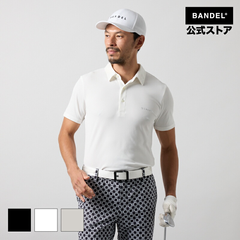 バンデル ゴルフ ベーシック COOL KANOKO S/S POLO SHIRTS BANDEL 25SS スポーツシャツ 半袖 プルオーバー 白いこと 黒いこと メンズ 運動競技 成人男性 バンデルゴルフ