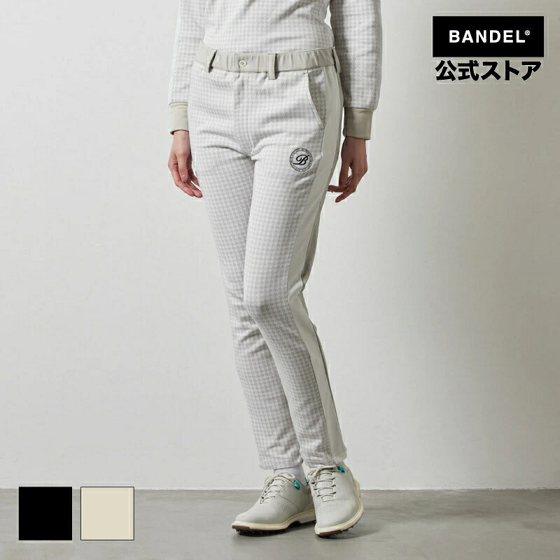 バンデル WOMENS HOUNDSTOOTH BICOLOR TAPERED PANTS テーパードパンツ ゴルフ御召しもの ロングズボン下 伸ばすこと レディース 御上さん バンデルゴルフ ゴルフ御召しもの BANDEL