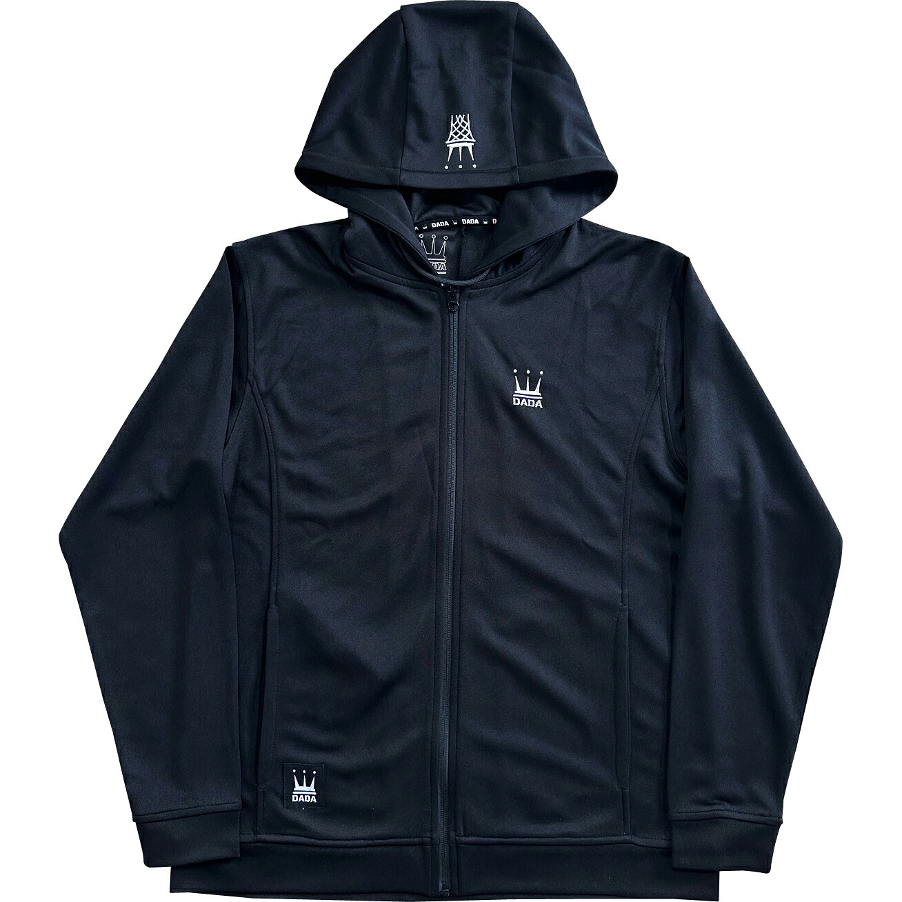 DADA SWEAT ZIP UP HOODY BLACK 吸汗速乾生地
