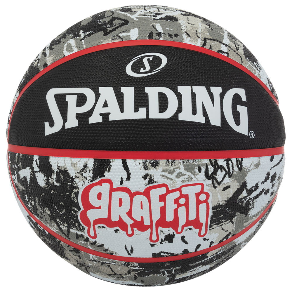 楽天市場 バスケットボール Spalding ラバーボール グラフィティ ブラック レッド 6号 外用 バンドオブボーラーズ