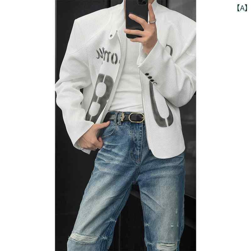 メンズ 流行り物 春夏 秋冬 かっこいい オシャレ モテ 成人男性用 成人男性服  服 韓国 分かりやすい 成年者  雁の使い 刷り上げる 照明ランプ色つや 上衣 ヘビーウェイト 好いたらしい アウターウェア