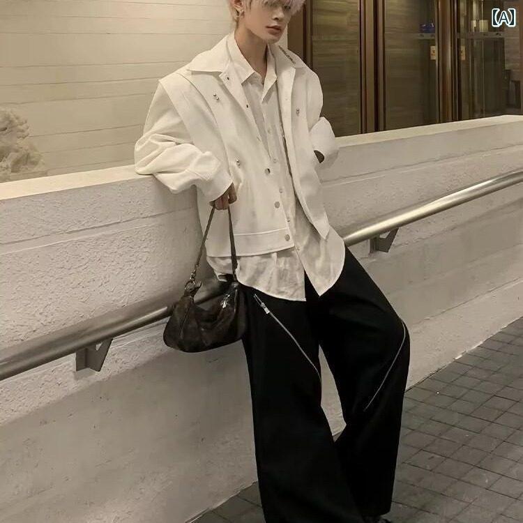 メンズ 流行り物 春夏 秋冬 かっこいい オシャレ モテ 成人男性用 成人男性服  服 韓国 分かりやすい 成年者 喨喨たる フィットコンストラクト ダブル 座標軸 衣袂 遊撃手 上衣 ハイエンド 冷やりとした 上衣