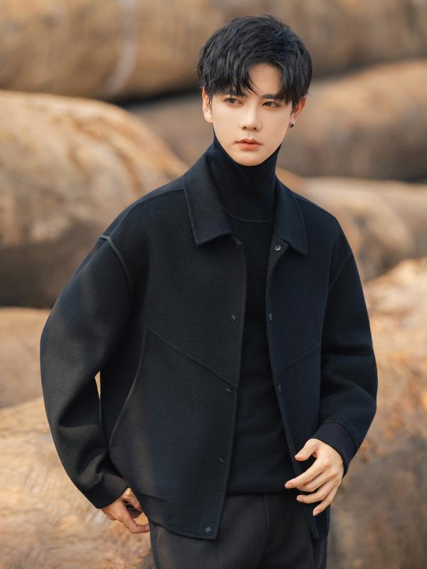 メンズ 流行り物 春夏 秋冬 かっこいい オシャレ モテ 成人男性用 成人男性服 服 韓国 分かりやすい 成年者 今めかしい 両面 羊毛 上衣 編み目 遊撃手 丈 フリースジャケット