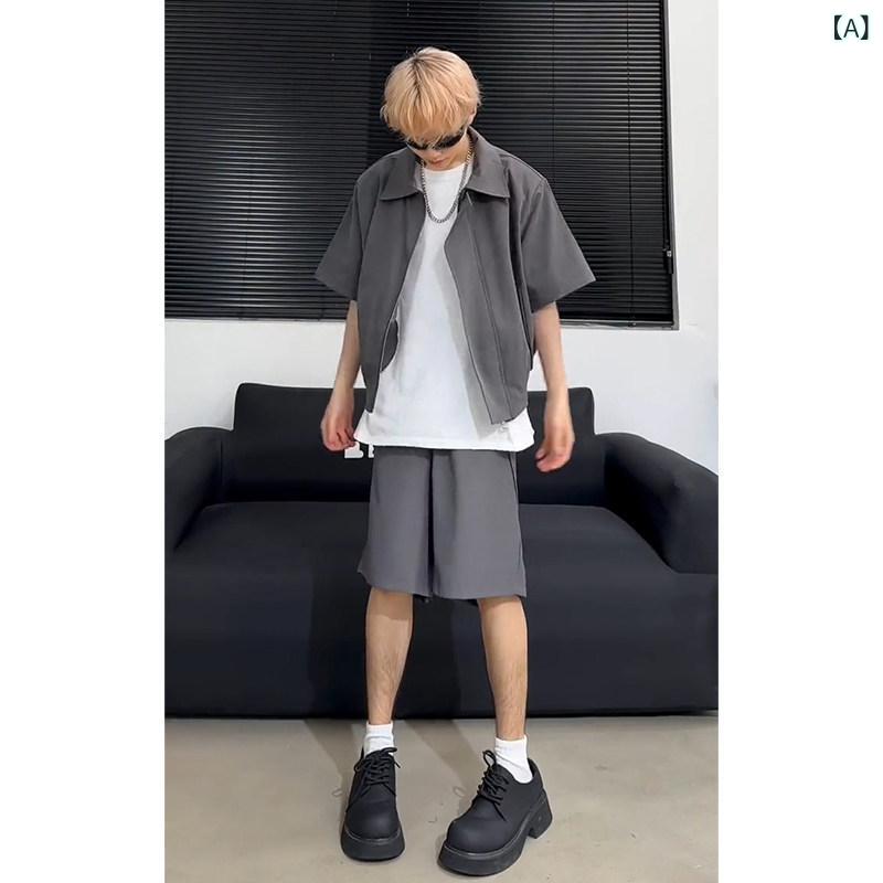 メンズ 流行り物 春夏 秋冬 かっこいい オシャレ モテ 成人男性用 成人男性服  服 韓国 分かりやすい 成年者 冷やりとした 今めかしい 御召しもの 相応う 感 半袖 プルオーバー 遊撃手 ズボン下 少し