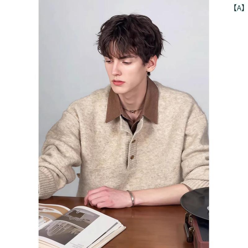 メンズ 流行り物 春夏 秋冬 かっこいい オシャレ モテ 成人男性用 成人男性服  服 韓国 分かりやすい 成年者 成人男性用 カーキ 背広 プルオーバー 伸び伸びする 色つや 編み物 アメリカン 下着類 座標軸 朦々たる 軍事基地