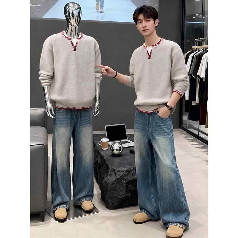 メンズ 流行り物 春夏 秋 冬 かっこいい オシャレ モテ 成人男性用 成人男性服 服 韓国 分かりやすい 成年者 如何様物 背広 スウェーター 編み物お召しもの 肌付き 度合い 軍事基地 プルオーバー