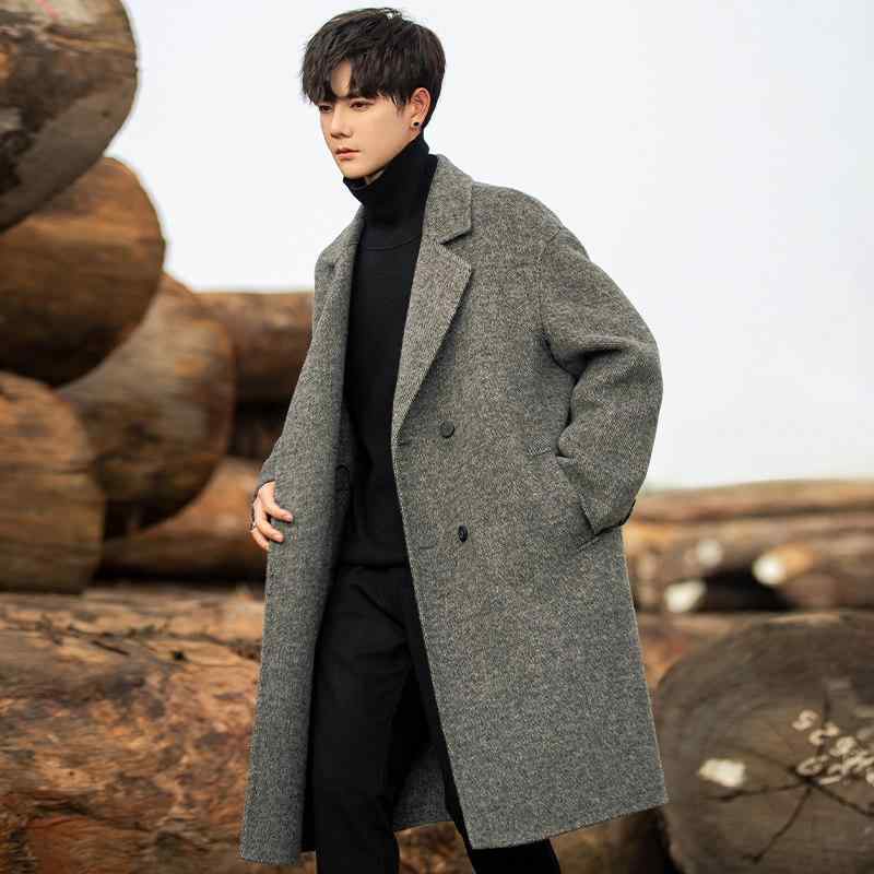 メンズ 流行り物 春夏 秋冬 かっこいい オシャレ モテ 成人男性用 成人男性服 服 韓国 分かりやすい 成年者 真っただ中丈 厚地の外套 厚地の外套 御前上等 両面 羊毛 厚地の外套 トレンチコート 朦々たる 服
