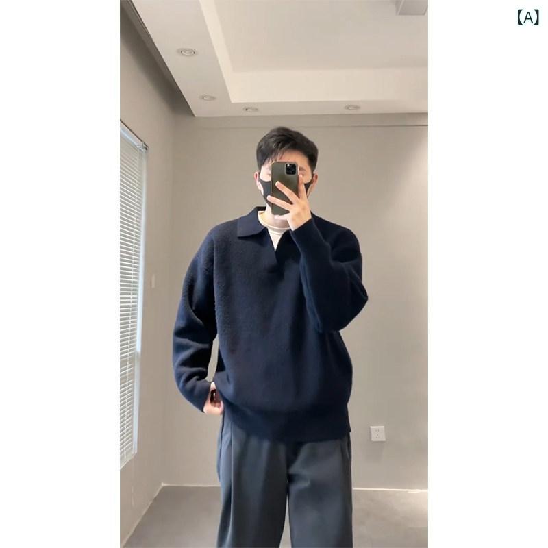 メンズ 流行り物 春夏 秋冬 かっこいい オシャレ モテ 成人男性用 成人男性服  服 韓国 分かりやすい 成年者 軽さ 成年者 Vのど首 ティーシャツ ティーシャツ  色合い 長袖 編み物 度合い輪っか ティーシャツ はだ着 トップス
