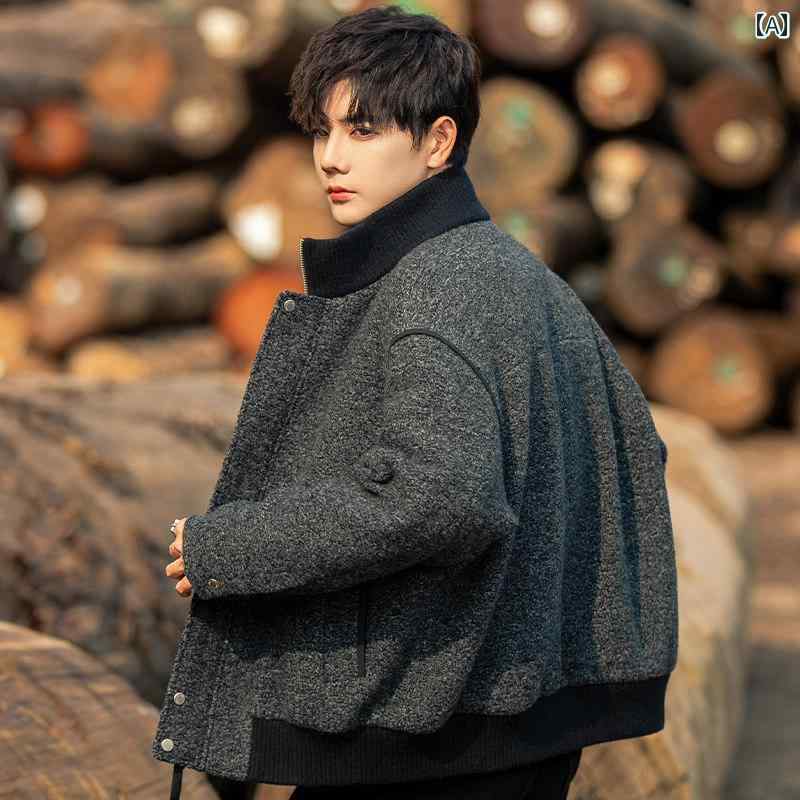 メンズ 流行り物 春夏 秋冬 かっこいい オシャレ モテ 成人男性用 成人男性服  服 韓国 分かりやすい 成年者 フリースジャケット フリース 裏地 羊毛 上衣 朦々たる