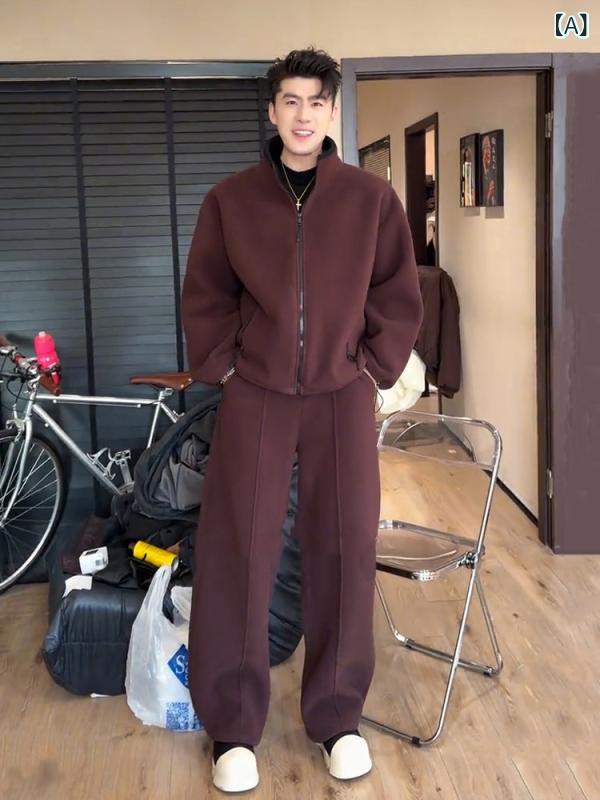 メンズ 流行り物 春夏 秋冬 かっこいい オシャレ モテ 成人男性用 成人男性服  服 韓国 分かりやすい 成年者 冷やりとした 格好のいい 出で立ち 両面 フリース 照明ランプ色合い トレーナー スウェットパンツ 朦々たる 生あたたかい 仕かける