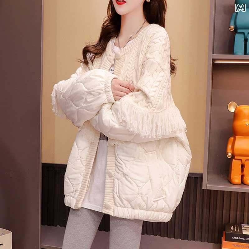 レディース 流行り物 春夏 秋冬 愛くるしげ オシャレ 韓国 熱っぽい スウェーター中綿 上衣 タッセル 編み物ジレー トップス