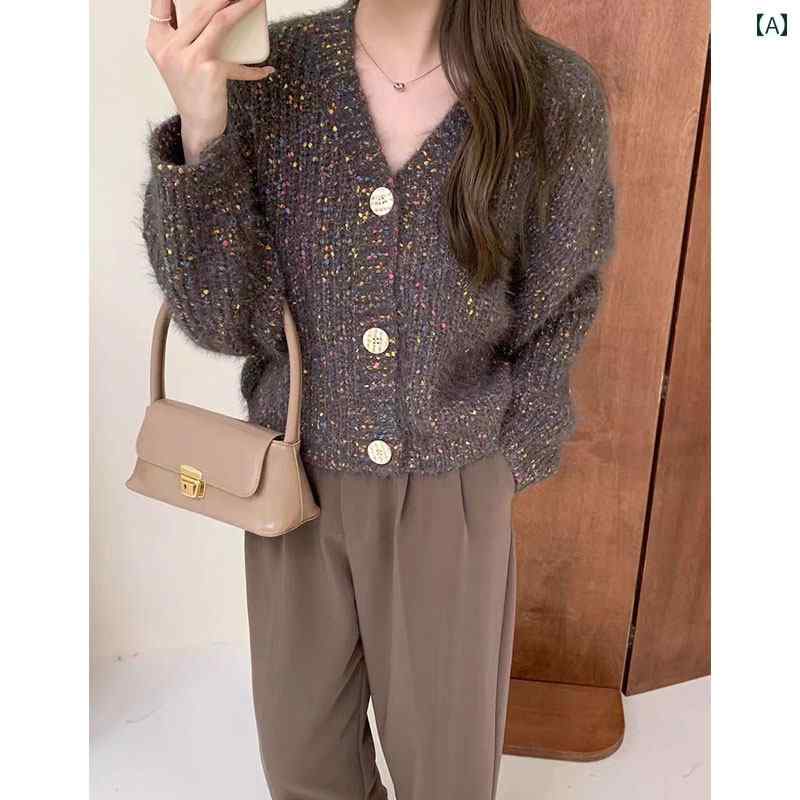 レディース ファッション 春夏 秋冬 かわいい オシャレ 韓国 花柄　ニットカーディガン　セーター　コート　プレッピー　心地よく　カラフル　柔らかい　トップス