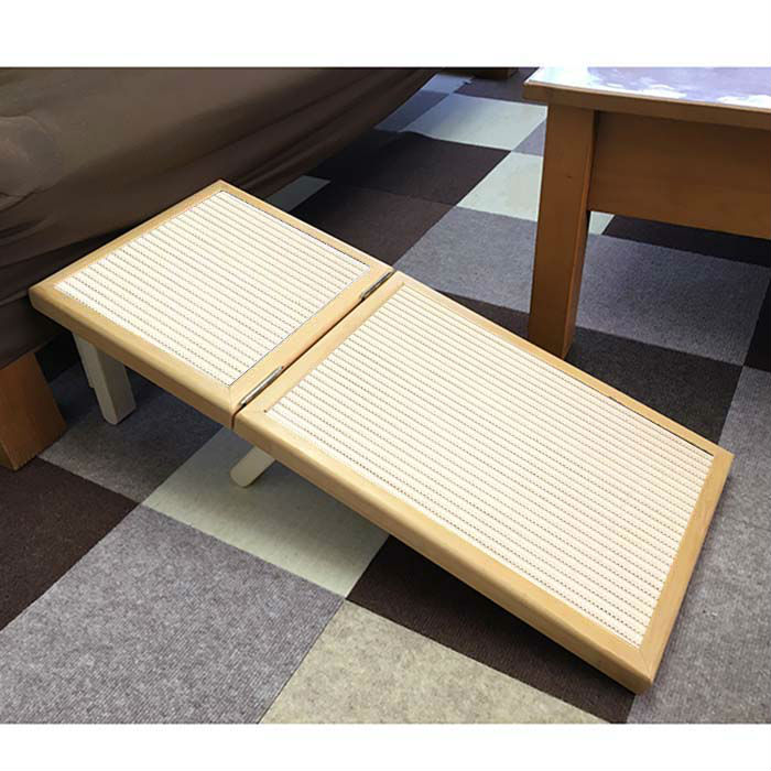 楽天市場 ペットスロープ 送料無料 ６段階 ２ 傾斜角度可変式 小型犬 老犬 折りたたみ式 木と革の創作工房 Bangem