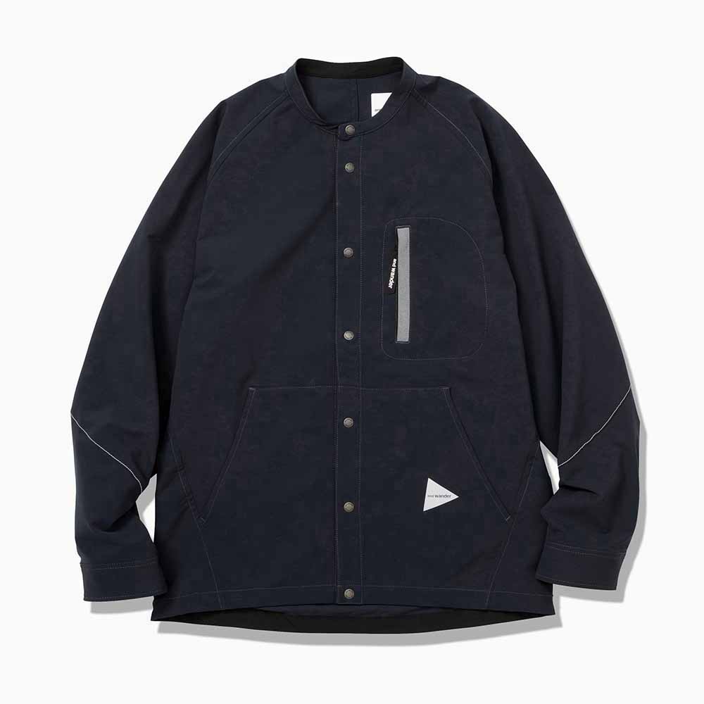 楽天市場】and wander アンドワンダーtech long sleeve band collar shirt テックロングスリーブバンドカラー シャツBK : ALASKA MOUNTAIN STORE