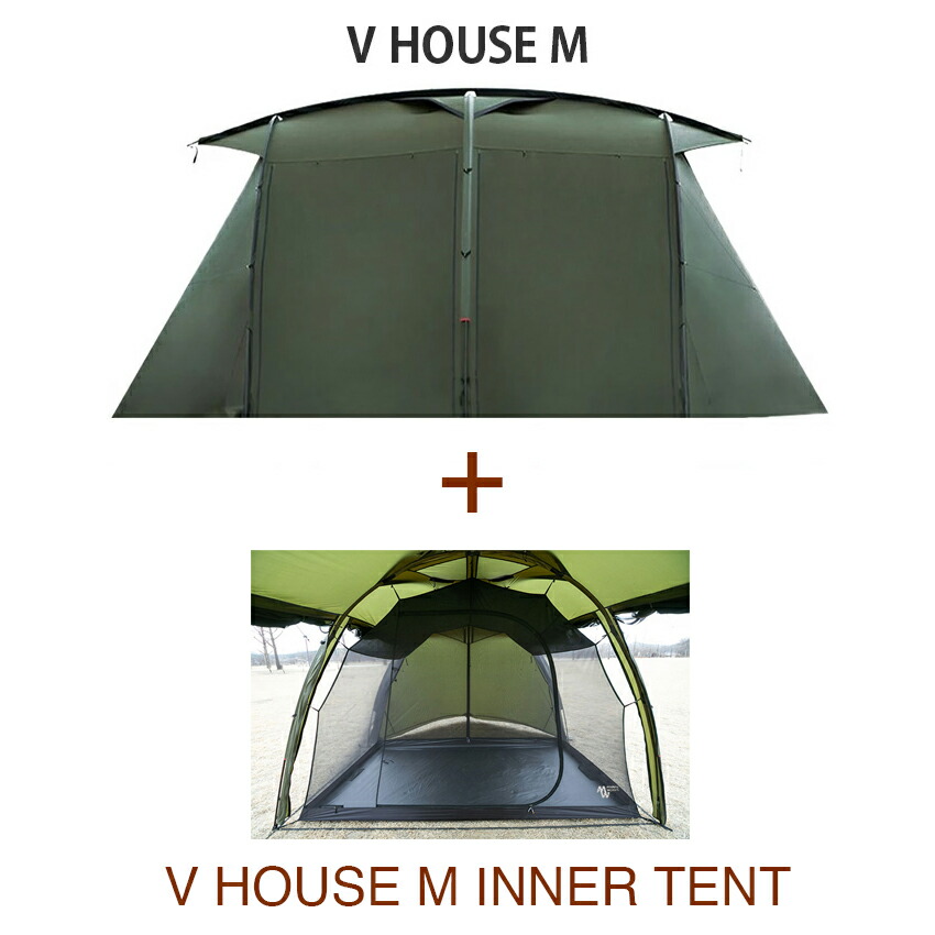 【楽天市場】MINIMAL WORKS ミニマルワークス V HOUSE M & INNER TENT/ シェルターKHAKI：ALASKA