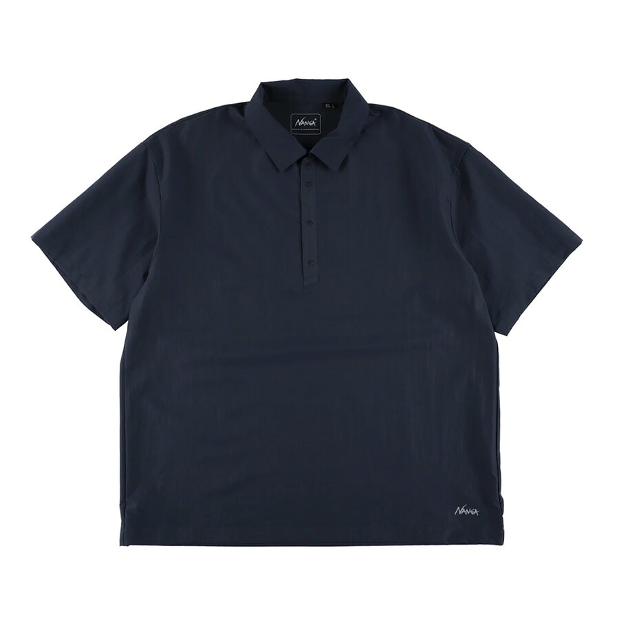 NANGA-ナンガ-DOTAIR COMFY S/S POLO SHIRT(MEN) 点点大気圏 コンフィ ショートスリーブポロシャツ BK