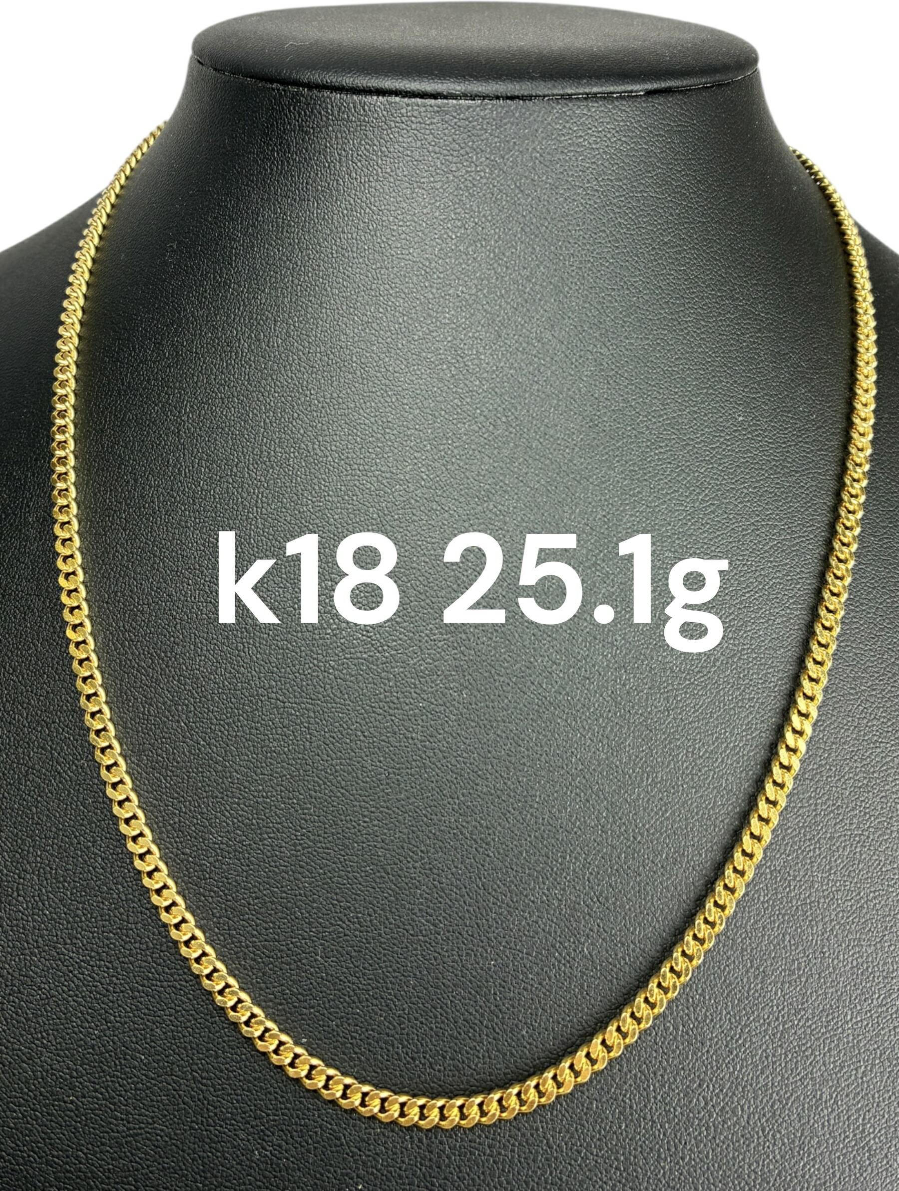 K18 喜平 首飾り 25.1g 造幣局検見目じるし 約50珊 約 幅4粍 黄色ゴールド K18YG 2面シングル 喜平首飾り 18k ゴールドネックレスメンズ 喜平チェーン店 喜平金首飾り 18Ｋ首飾りチェーン店 メンズ 金首飾り 金の首飾り k18首飾り 【 中古 】