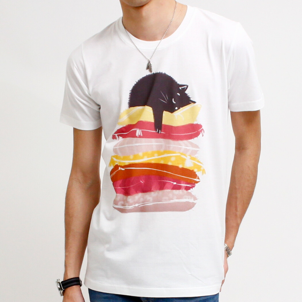 楽天市場 プリントtシャツ メンズ レディース 半袖 クルーネック トップス 春 夏 猫 動物 アニマル おもしろ おしゃれ かっこいい かわいい ねこ カットソー 白 薄手 Lat 03 Non Rubbish