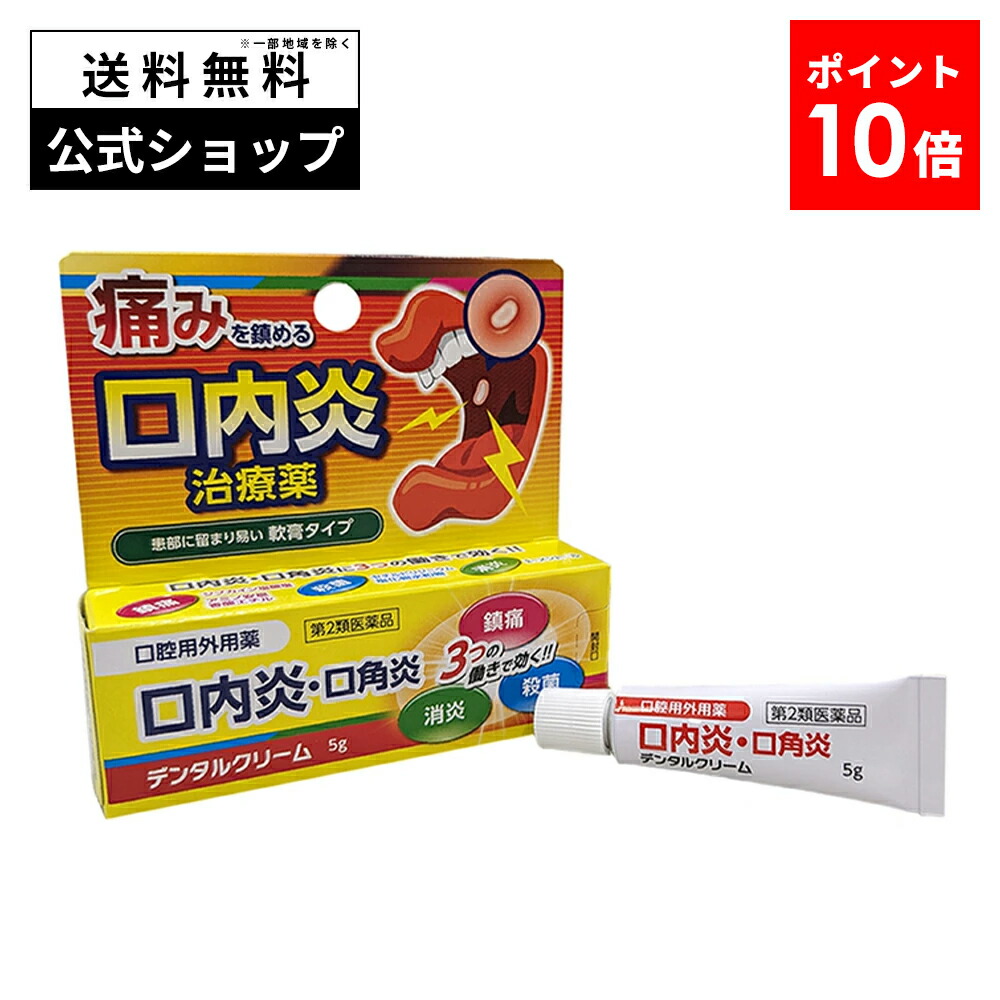 【楽天市場】【第2類医薬品】デンタルクリーム 5g デンタル クリーム 口内炎 軟膏 塗り薬 口角炎 市販薬 薬 市販 口内炎治療薬 口角炎