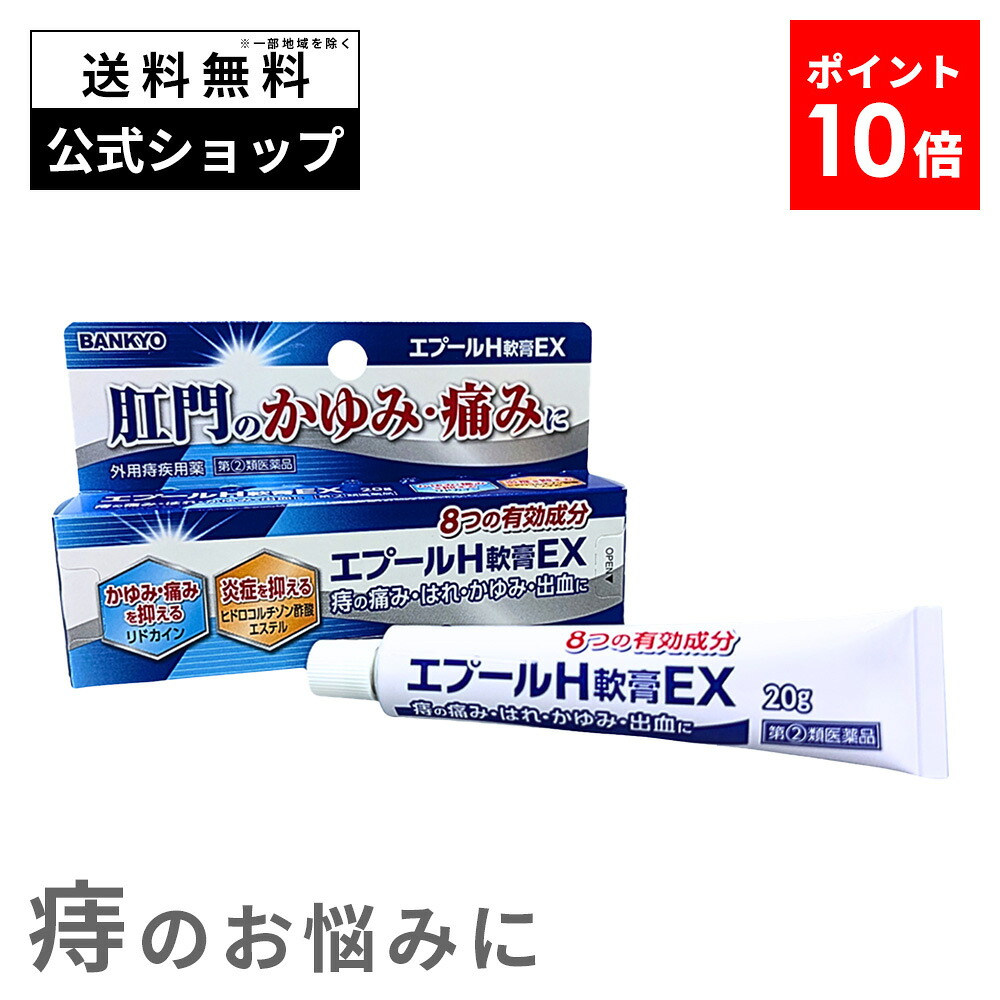 【指定第2類医薬品】エプールH軟膏EX バンキョードラッグ 痔薬 痔の薬 いぼ 痔 に 効く 市販 薬 塗り薬 軟膏 切れ痔 いぼ痔 イボ痔 きれ痔の痛み さけ痔の痛み いぼ痔の痛み 肛門 痛み かゆみ 肛門のかゆみ 肛門の痛み 肛門回り かゆみ止め 出血の緩和 消毒 送料無料