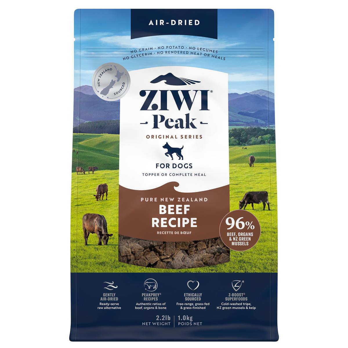 ZIWI エアドライドッグフード グラスフェッドビーフ 1kg 気どらずに食
