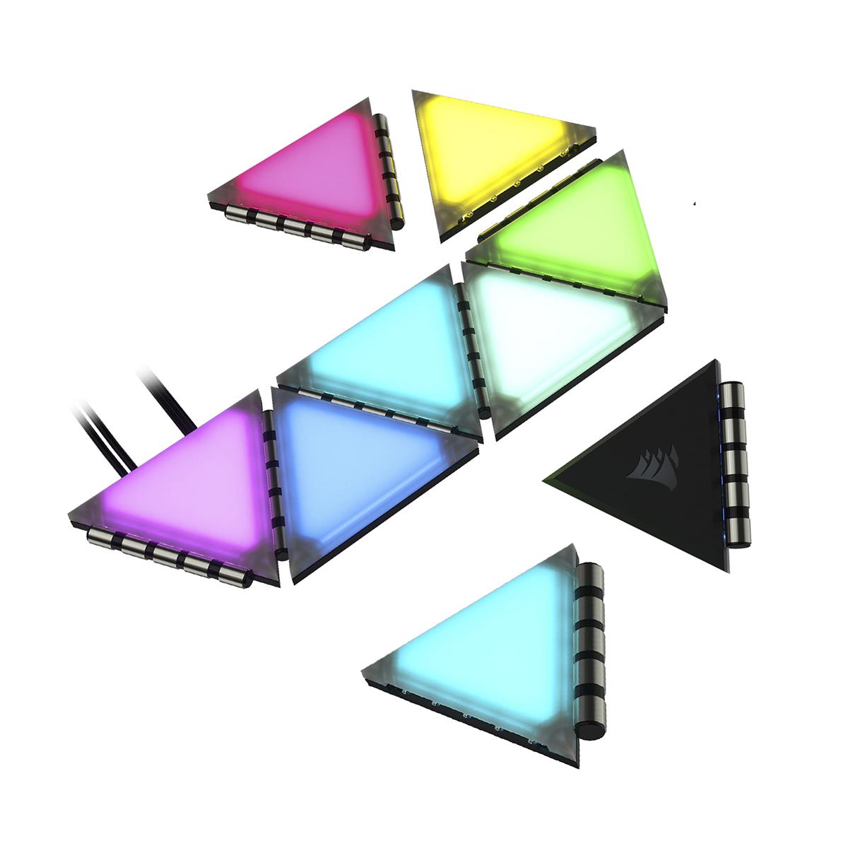 CORSAIR iCUE LC100 入れもの RGB ライティングパネル - ミニ３角形 mini triangle 【押しひろげる用一揃いの道具】 Expansion Kit 9枚入り口・入口仕掛ける CL-9011115-WW