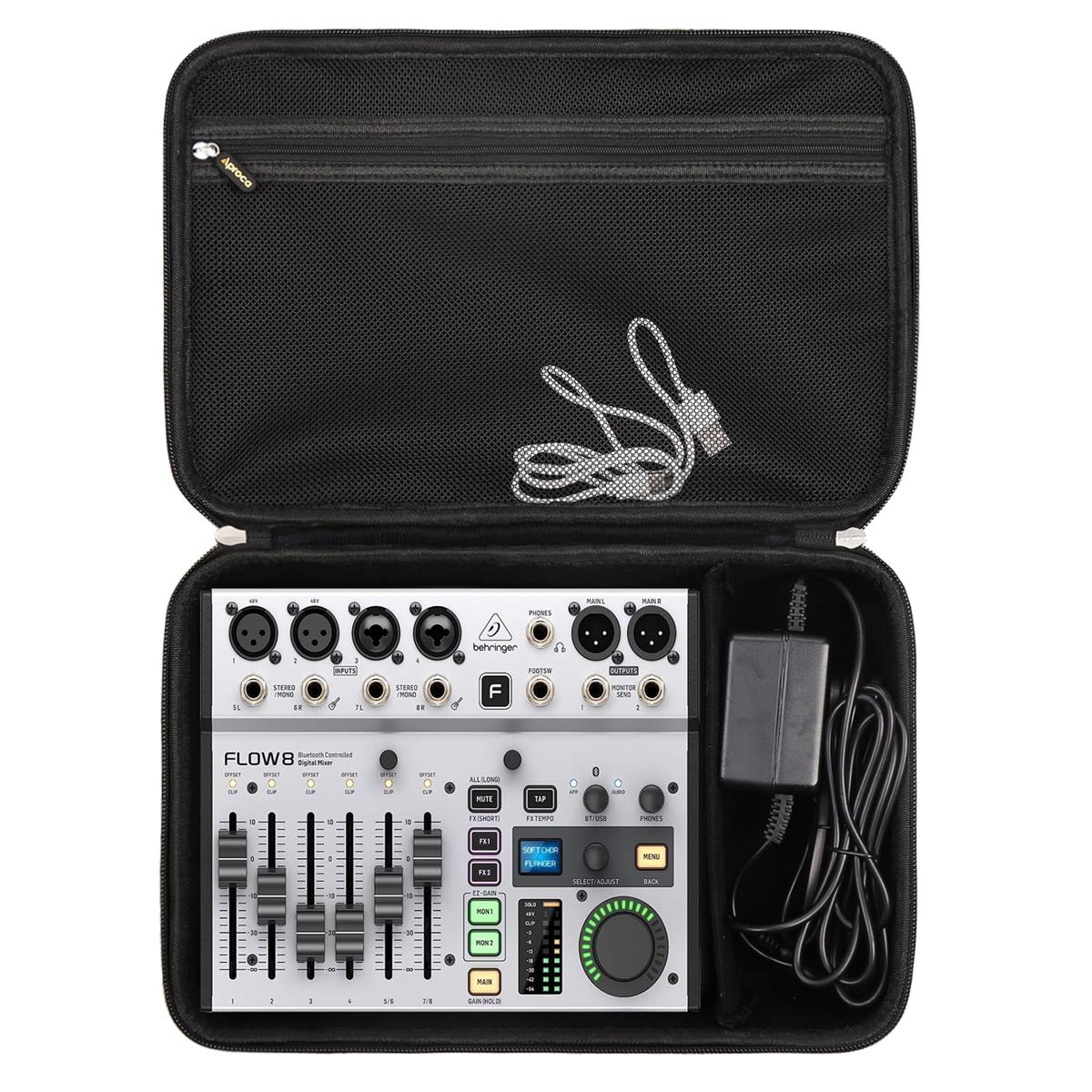Aproca ハードストレージトラベルケース、Behringer FLOW 8 / Xenyx 802 プレミアム 8入力デジタルミキサーに適合｜バラエティショップ平和２号店