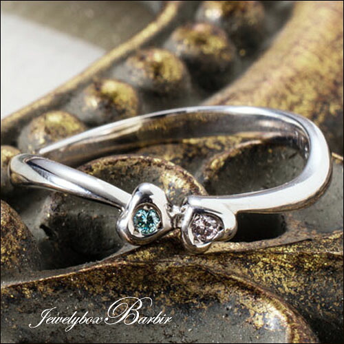 ブルーダイヤモンド ハート リング 指輪 K18 ホワイトゴールド ダイヤモンド 4月 誕生石 結婚式 アクセサリー レディースジュエリー ファッション 品質保証 30代 40代 50代 60代 プレゼント 送料無料 ラッピング無料｜ジュエリーボックスバービー