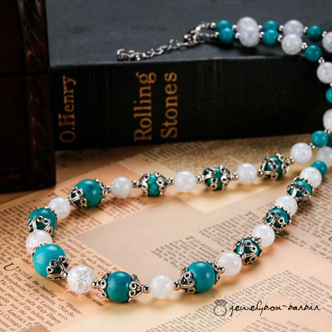 mau jewelry 天然石　フラワー　お花　ネックレス　ターコイズ 希少・1点もの］ペルシアンターコイズネックレス | 天然石HAZU