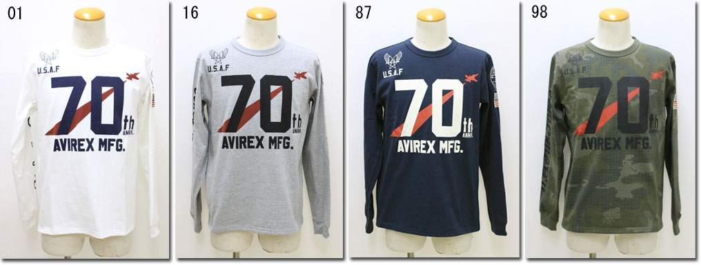 AVIREX　【アビレックス/アヴィレックス】 USAF70th Anniversary THERMOLITE T-SHIRT NUMBERING　アメリカ空軍70周年記念サーモライトTシャツナンバリング 　6173438